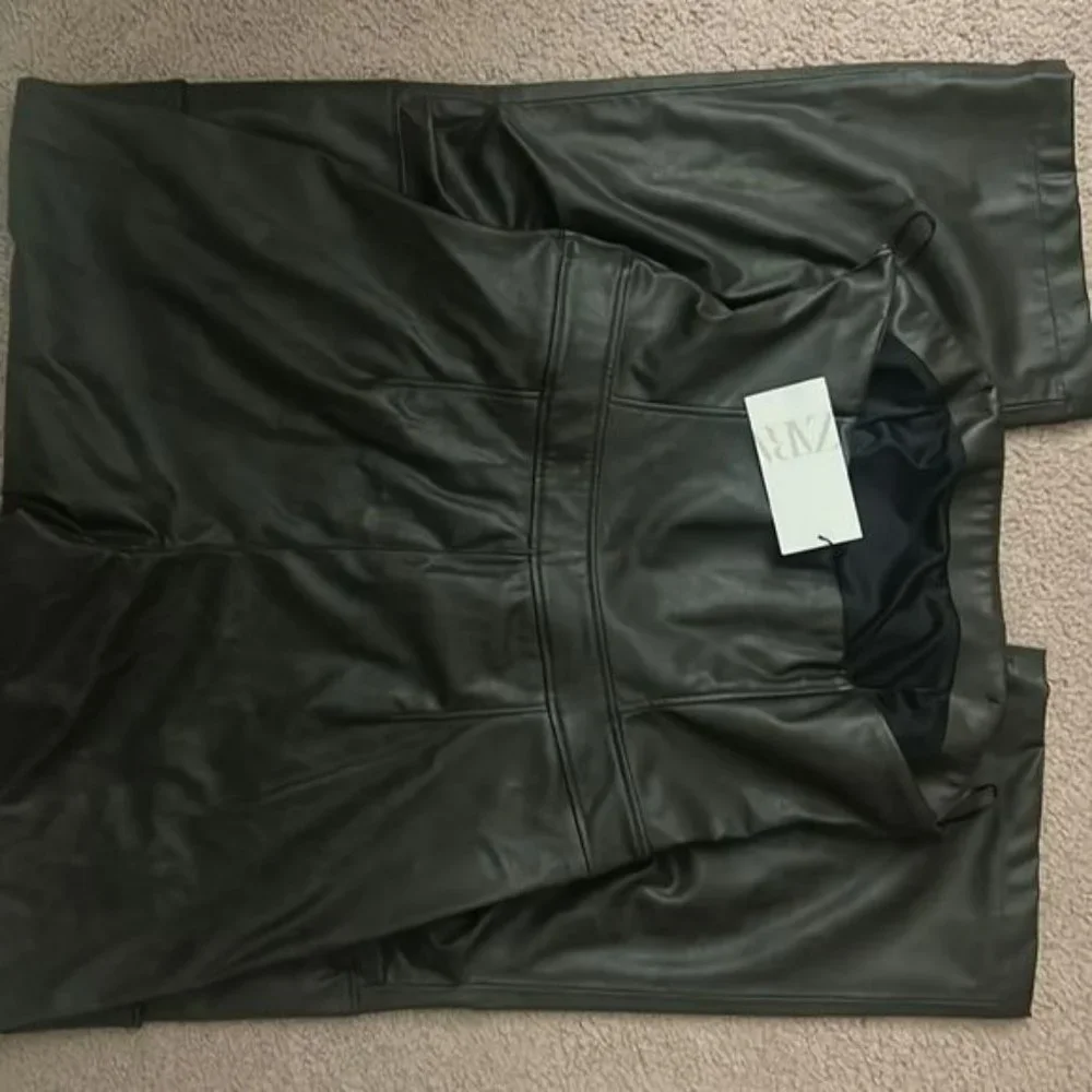 ZARA FAUX LEATHER LONG JUMPSUIT - Picture 7 of 8